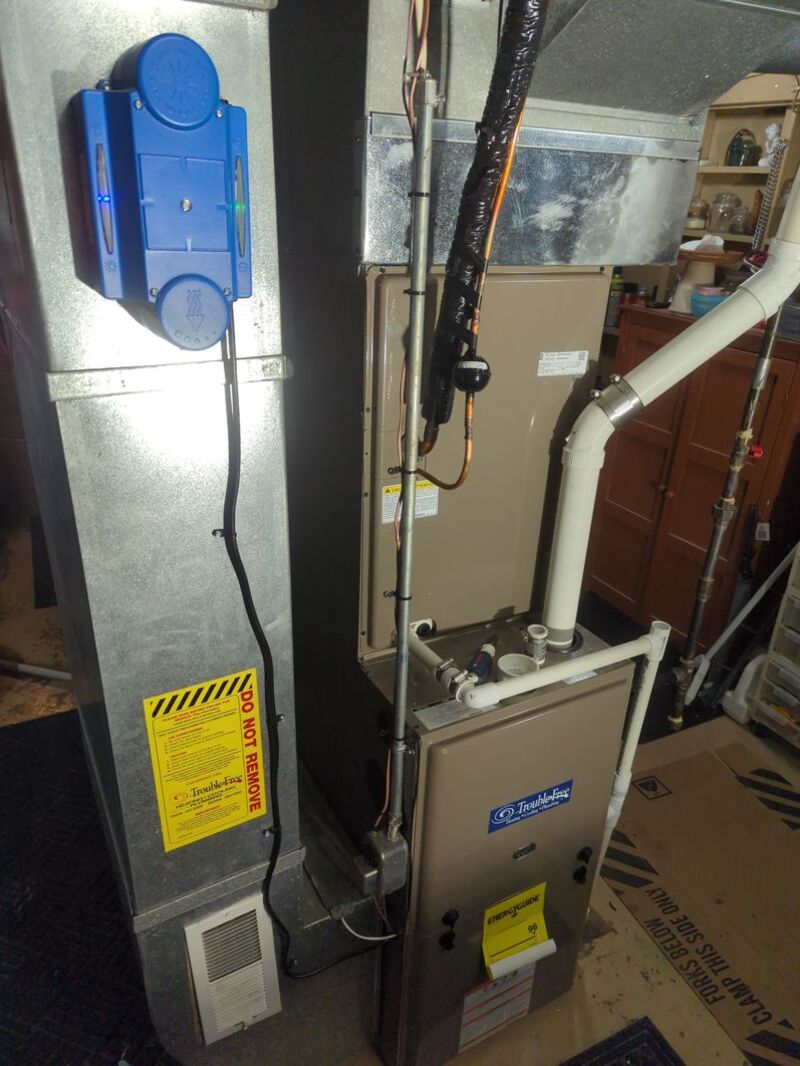 New furnace installed by Trouble Free in central Illinois